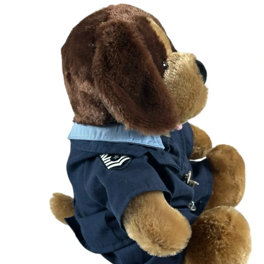 Build A Bear Workshop Dog Plush in USA Airforce Uniform SZ 15”